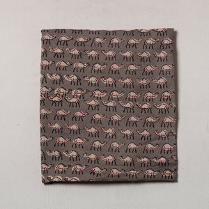 Brown - Bagru Block Printed Cotton Precut Fabric (2 meter)