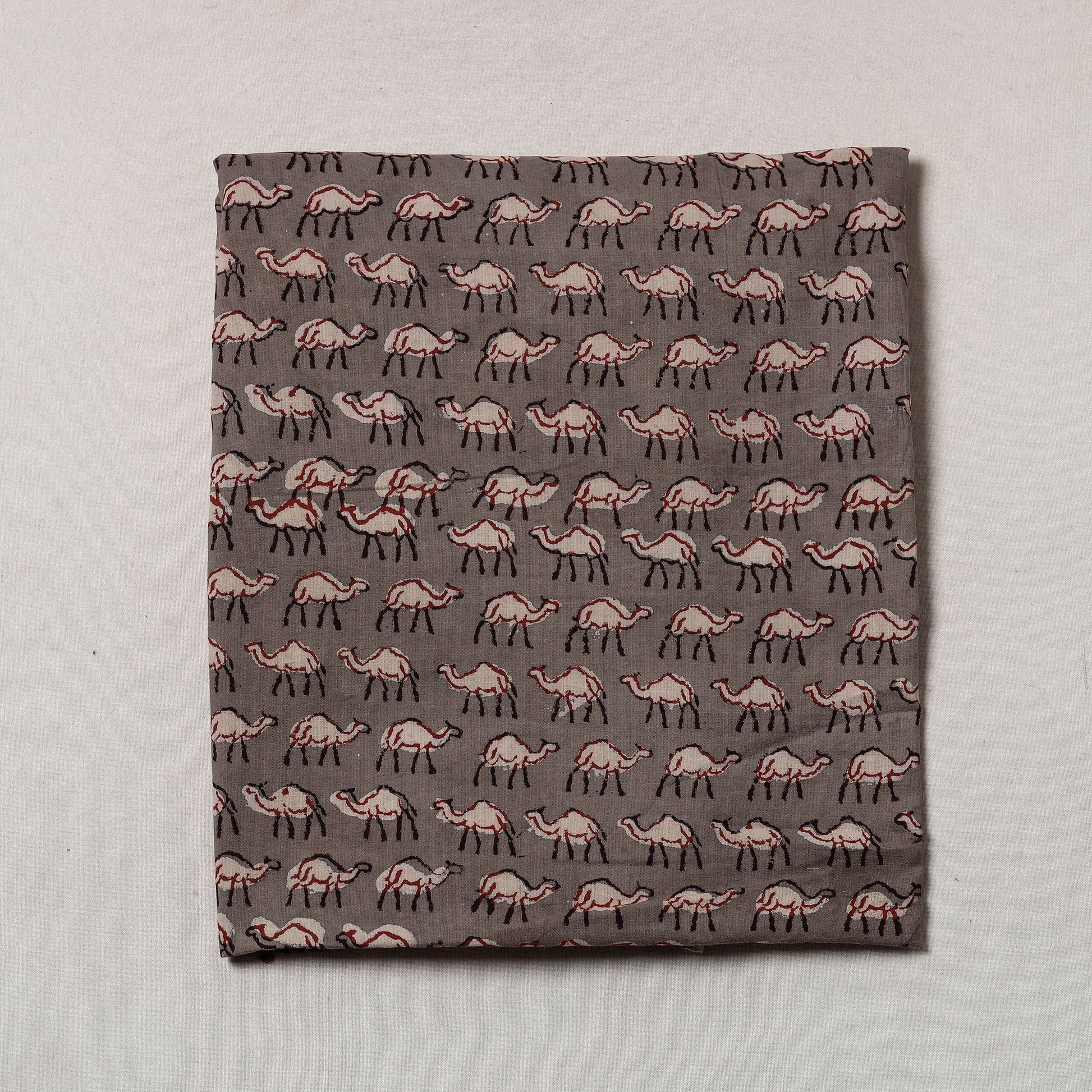 Brown - Bagru Block Printed Cotton Precut Fabric (2 meter)