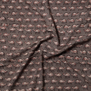 Brown - Bagru Block Printed Cotton Precut Fabric (2 meter)
