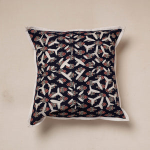 Black - Cutwork Cotton Applique Cushion Cover (16 x 16 in)