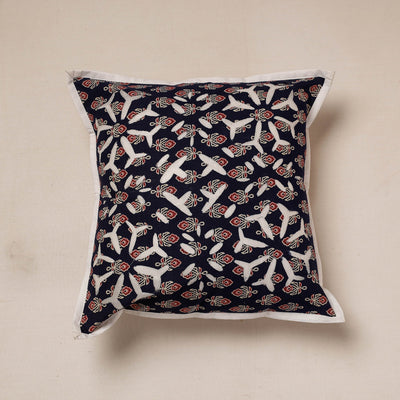 Black - Cutwork Cotton Applique Cushion Cover (16 x 16 in)