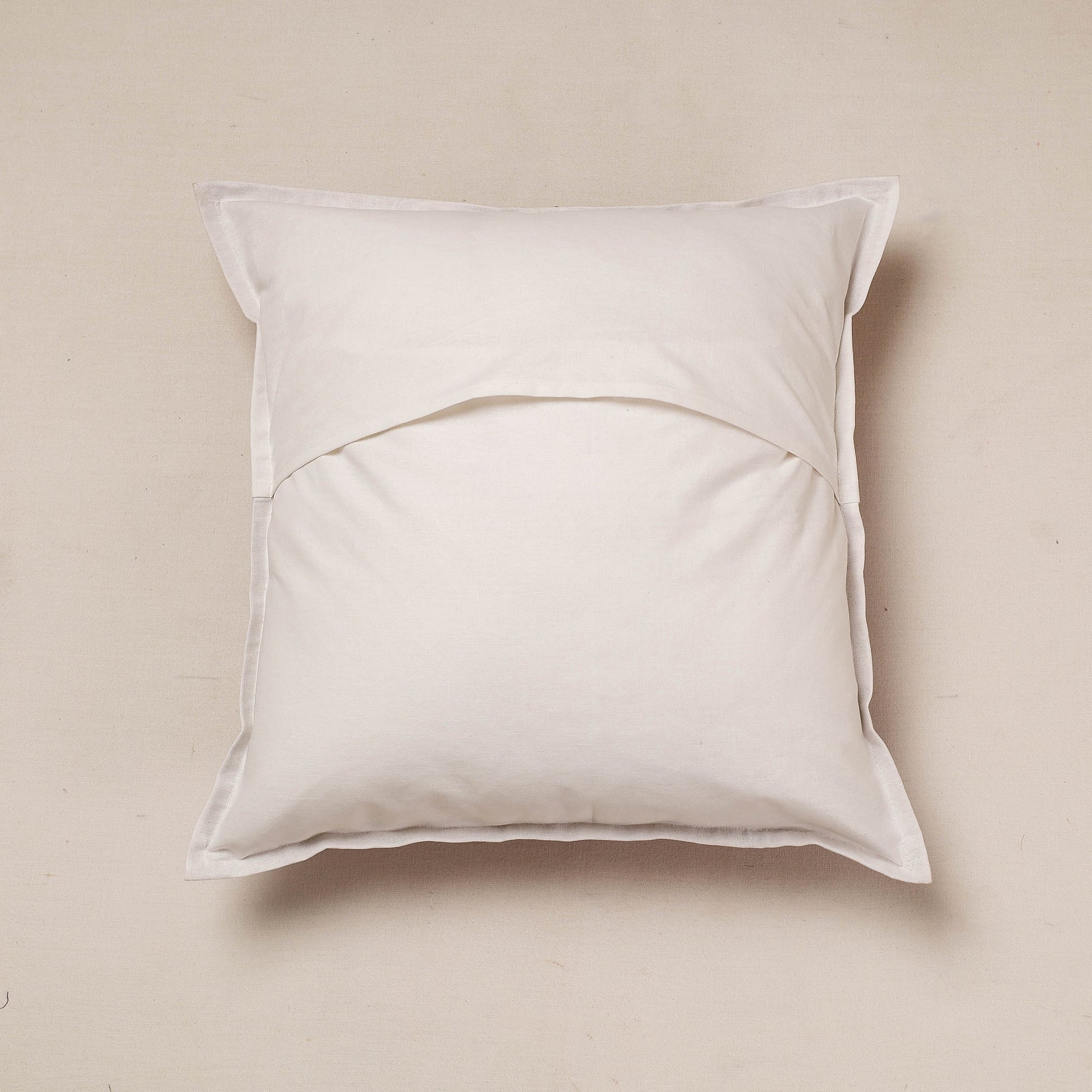 Brown - Cutwork Cotton Applique Cushion Cover (16 x 16 in)