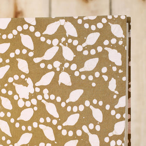 Brown - Batik Fabric Cover Handmade Paper Notebook (9 x 7 in)