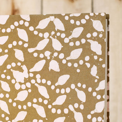Brown - Batik Fabric Cover Handmade Paper Notebook (9 x 7 in)