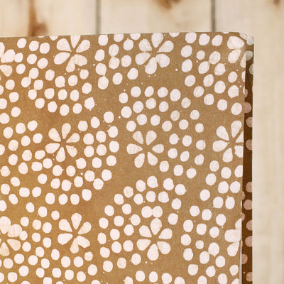 Brown - Batik Fabric Cover Handmade Paper Notebook (9 x 7 in)