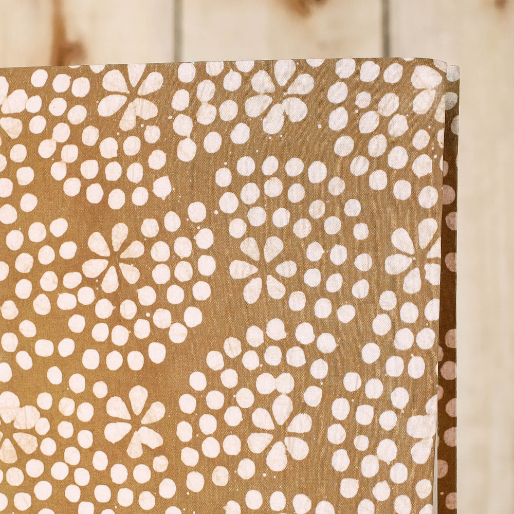 Brown - Batik Fabric Cover Handmade Paper Notebook (9 x 7 in)
