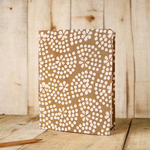 Brown - Batik Fabric Cover Handmade Paper Notebook (9 x 7 in)