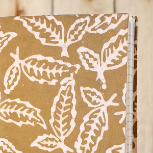 Brown - Batik Fabric Cover Handmade Paper Notebook (9 x 7 in)