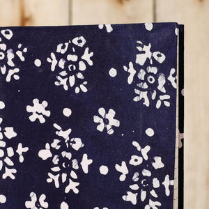 Blue - Batik Fabric Cover Handmade Paper Notebook (9 x 7 in)