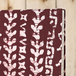 Brown - Batik Fabric Cover Handmade Paper Notebook (9 x 7 in)