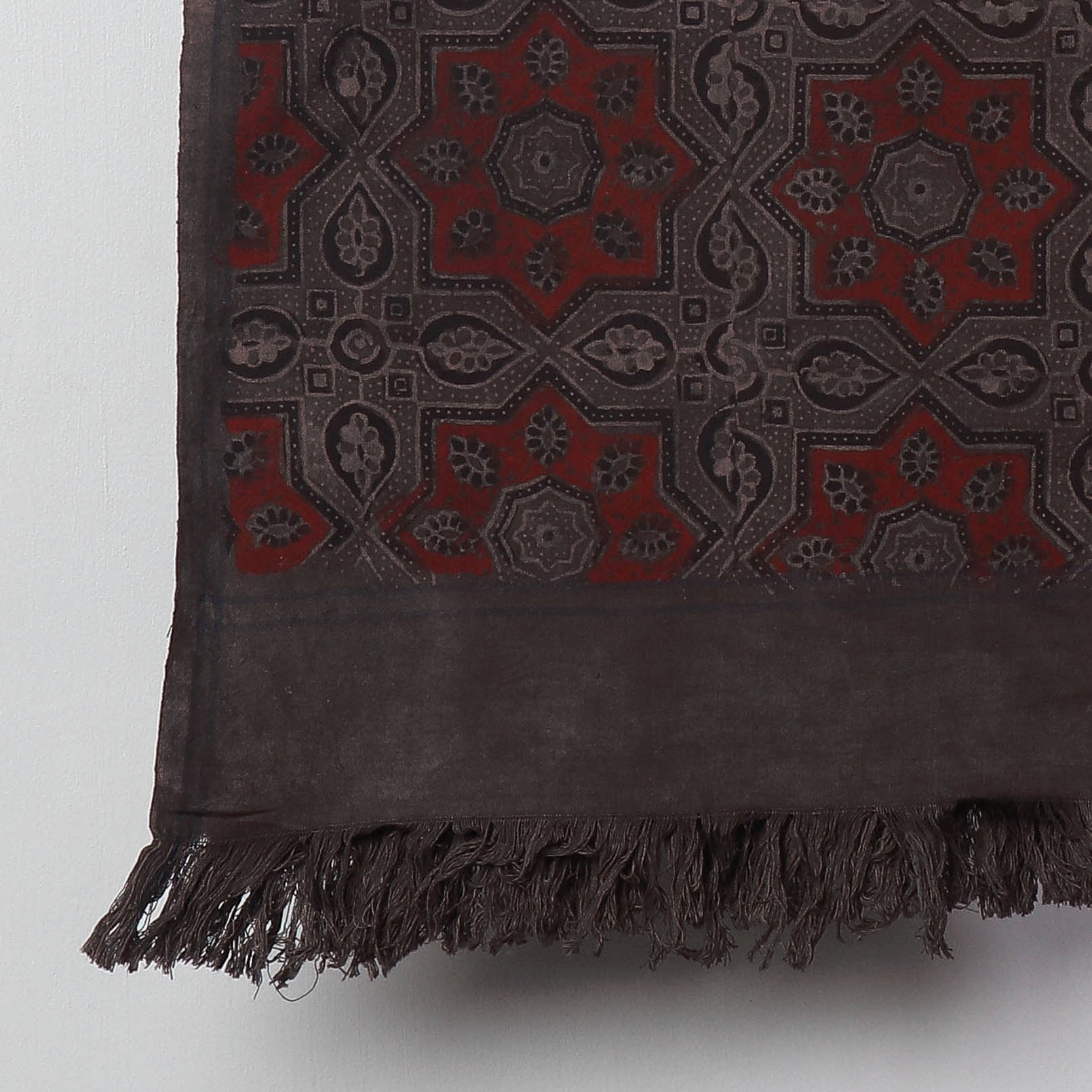 Brown - Block Print Cotton Ajrakh Handloom Towel