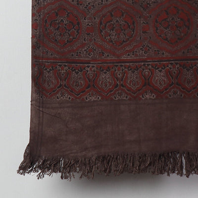 Brown - Block Print Cotton Ajrakh Handloom Towel