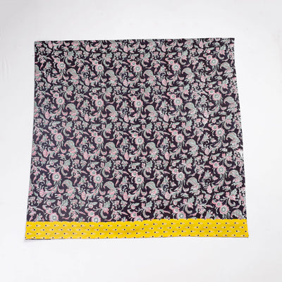 Black - Rangoli Sanganeri Block Printing Cotton Blouse Piece