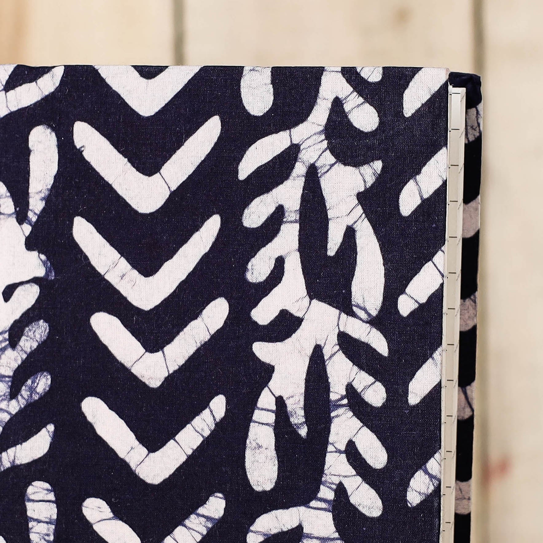 Blue - Batik Fabric Cover Handmade Paper Notebook (7 x 5 in)