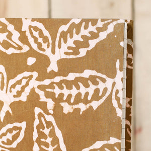 Brown - Batik Fabric Cover Handmade Paper Notebook (7 x 5 in)
