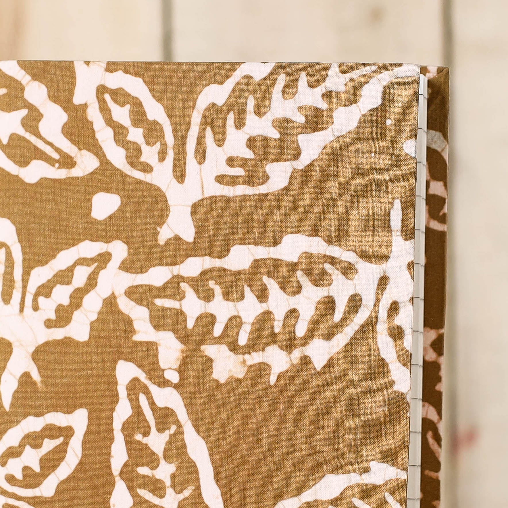 Brown - Batik Fabric Cover Handmade Paper Notebook (7 x 5 in)