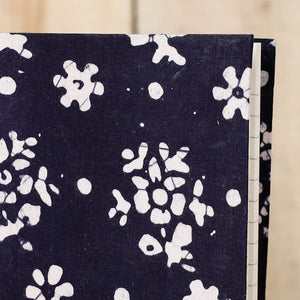 Blue - Batik Fabric Cover Handmade Paper Notebook (7 x 5 in)