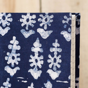 Blue - Batik Fabric Cover Handmade Paper Notebook (7 x 5 in)