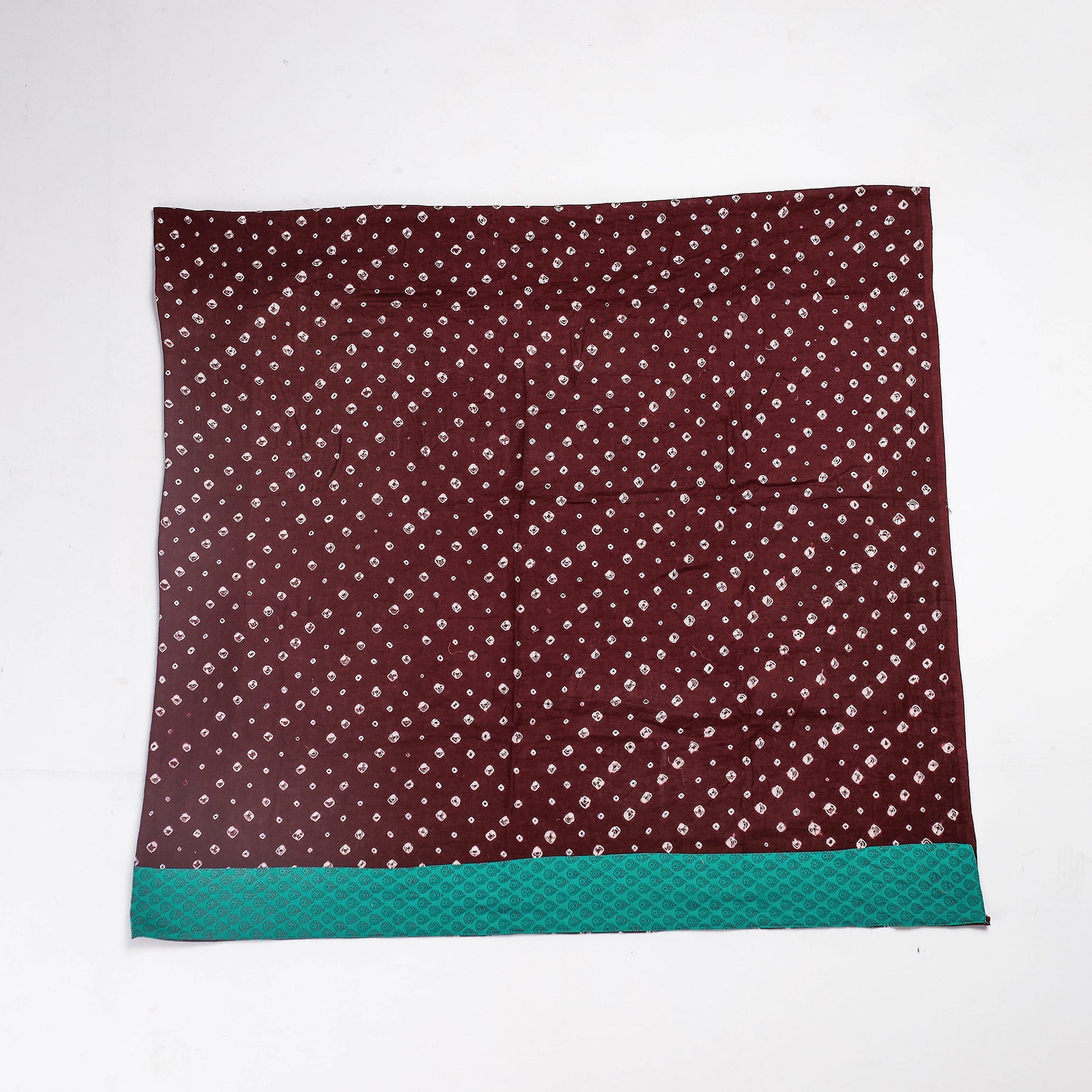 Brown - Rangoli Bandhani Tie-Dye Cotton Blouse Piece