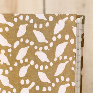 Brown - Batik Fabric Cover Handmade Paper Notebook (7 x 5 in)