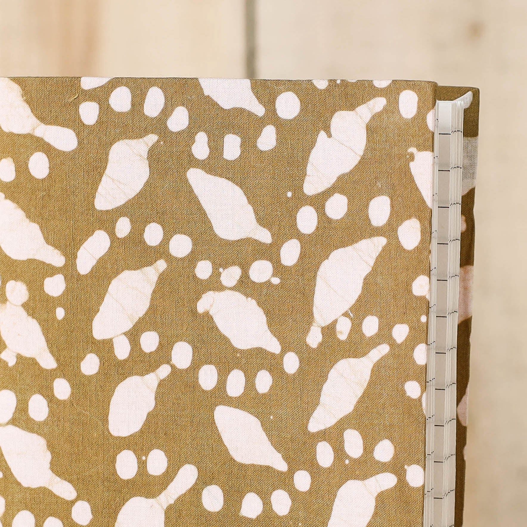 Brown - Batik Fabric Cover Handmade Paper Notebook (7 x 5 in)