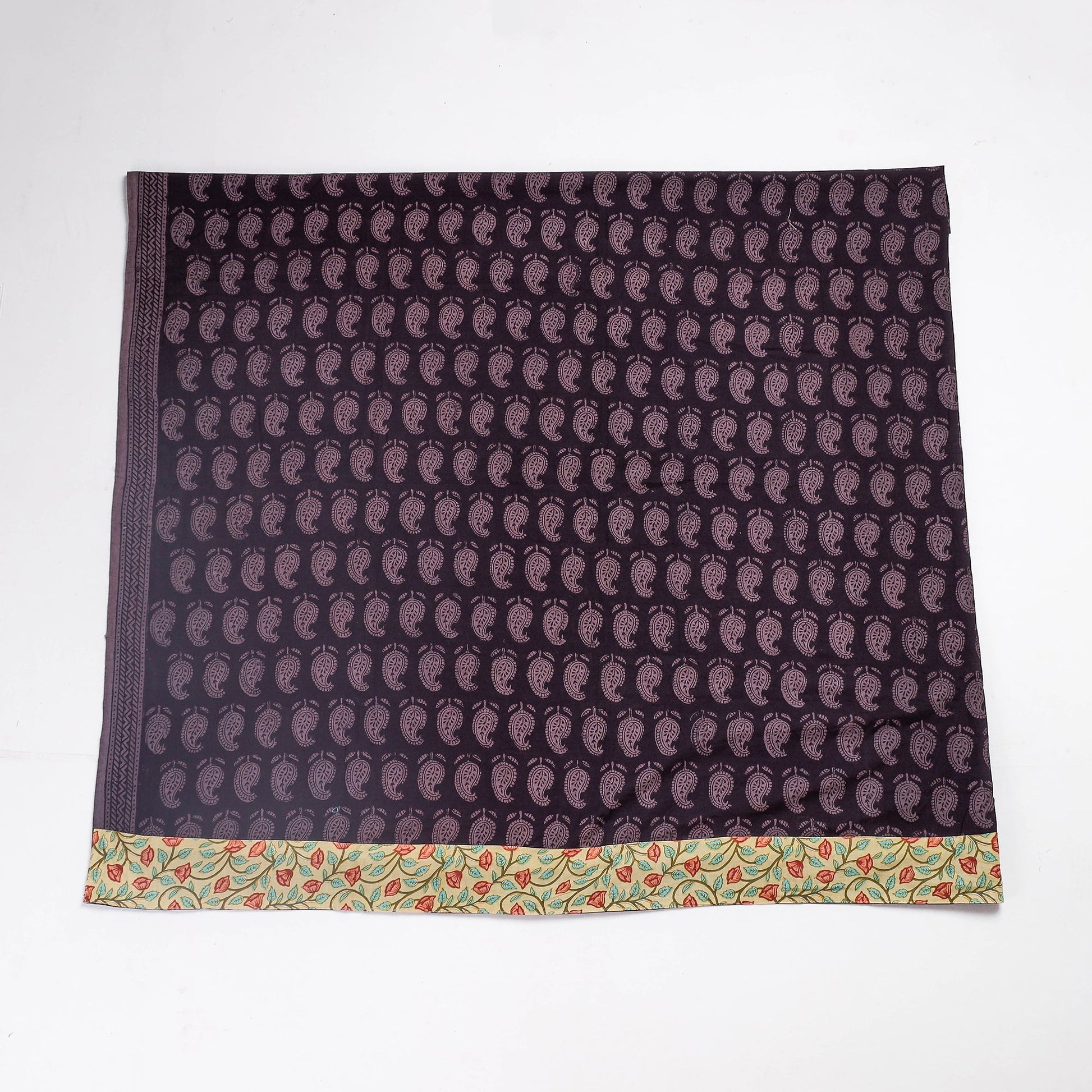 Black - Rangoli Bagh Block Printing Cotton Blouse Piece