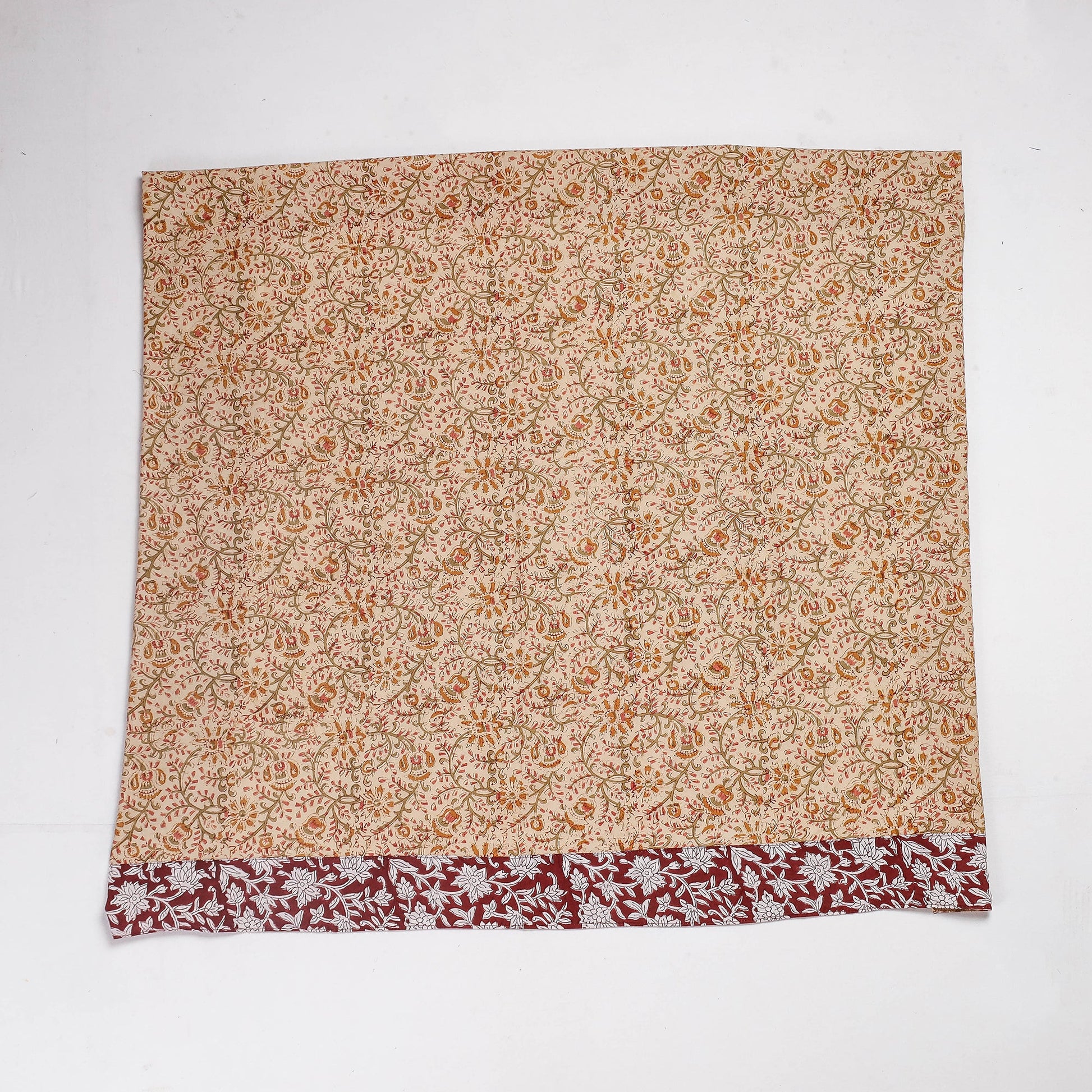 Beige - Rangoli Kalamkari Block Printed Cotton Blouse Piece