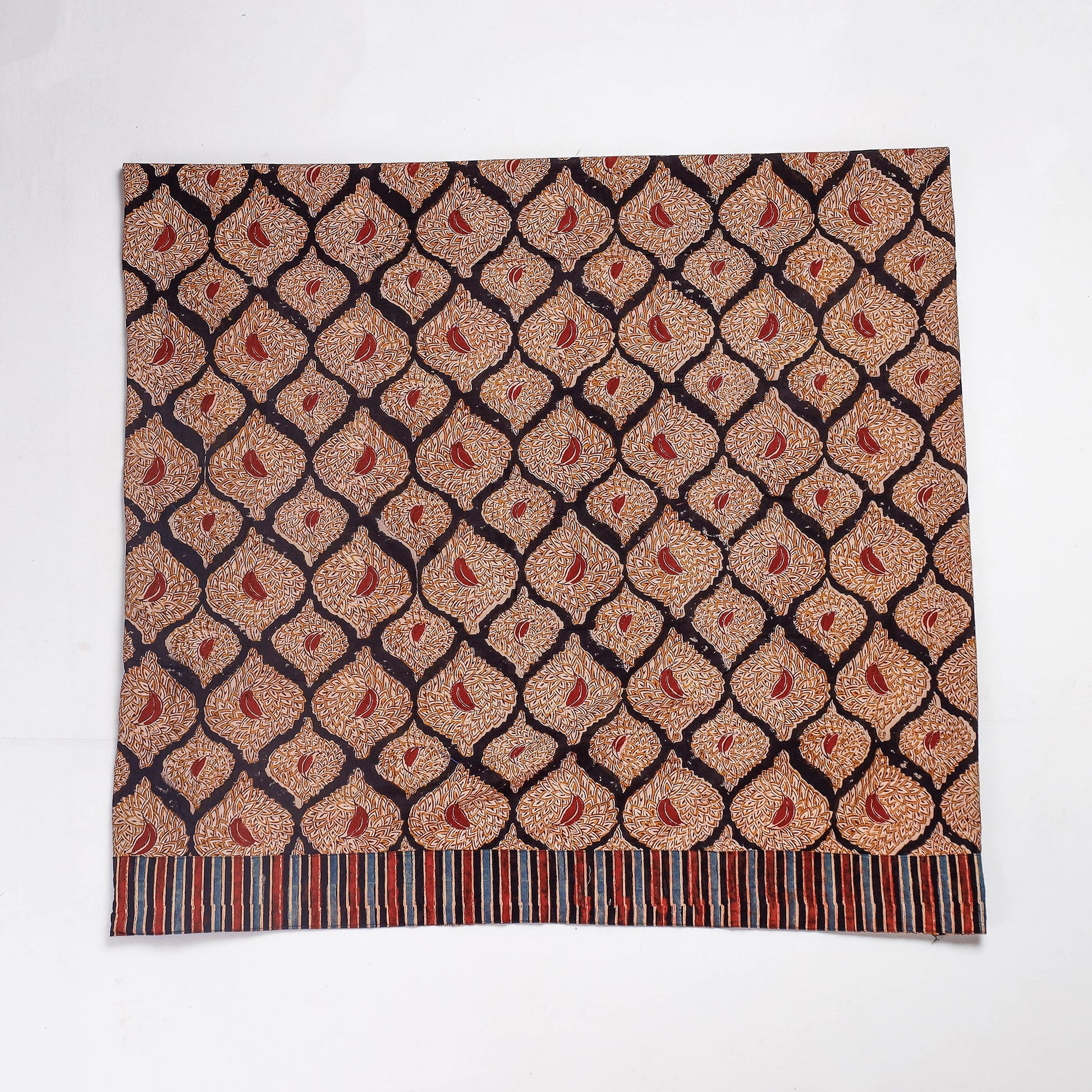 Brown - Rangoli Kalamkari Block Printing Cotton Blouse Piece