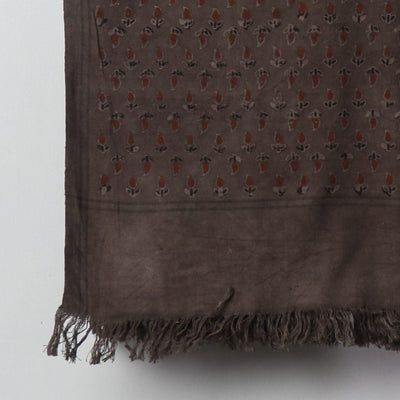 Brown - Block Print Cotton Ajrakh Handloom Towel