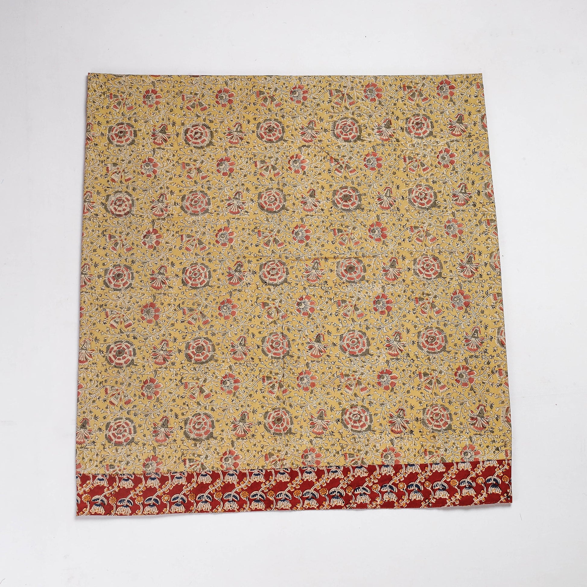 Beige - Rangoli Kalamkari Block Printed Cotton Blouse Piece