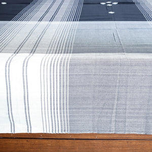 Black - Kutch Weave Pure Handloom Cotton Double Bed Cover (108 x 92)