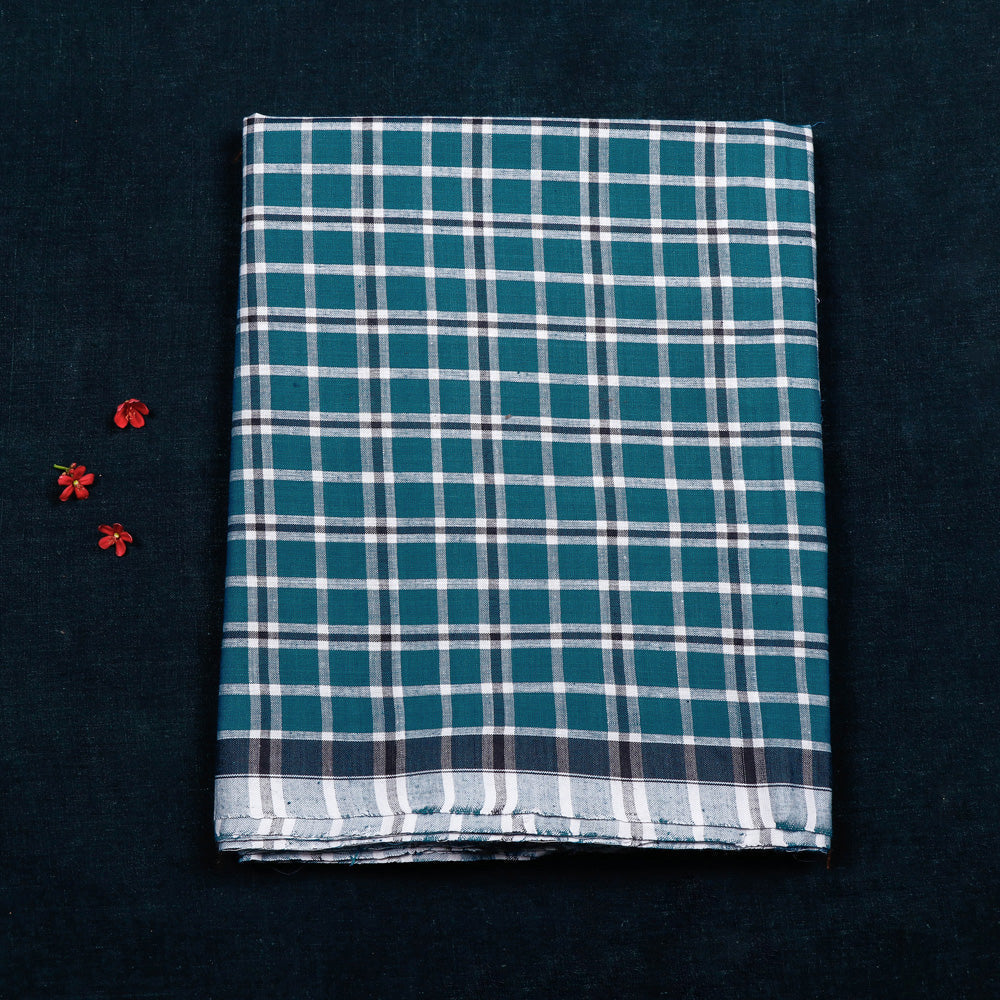 Blue - Calicut Kuriappilly Pure Handloom Cotton Lungi