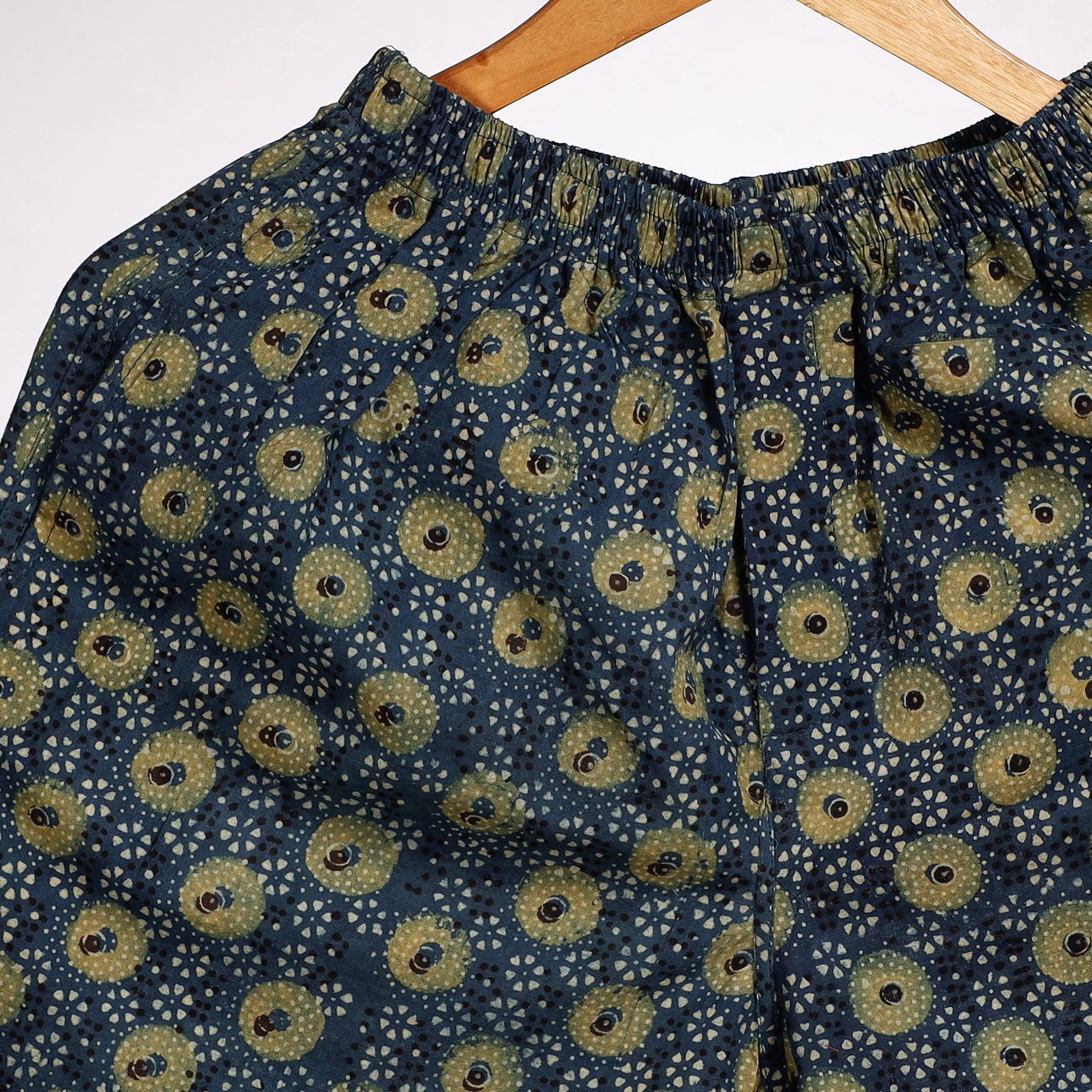 Blue - Ajrakh Block Printing Cotton Unisex Boxer/Shorts