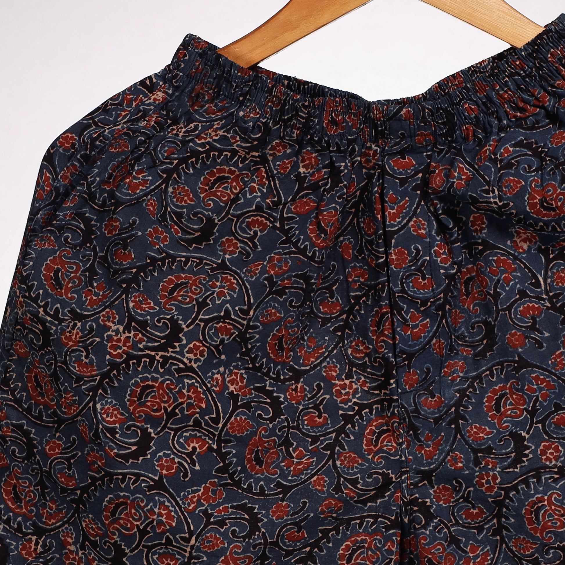 Blue - Ajrakh Block Printing Cotton Unisex Boxer/Shorts