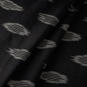 Black - Cotton Pochampally Ikat Fabric