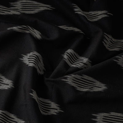 Black - Cotton Pochampally Ikat Fabric