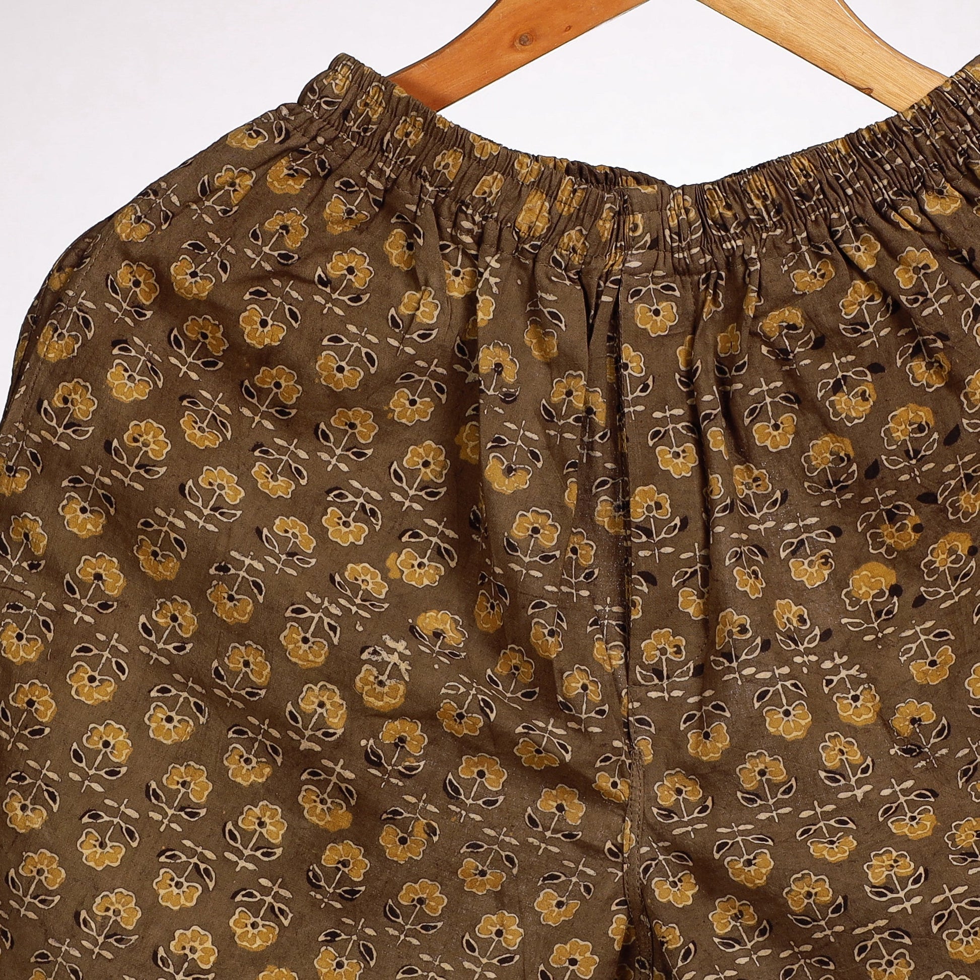 Brown - Ajrakh Block Printing Cotton Unisex Boxer/Shorts