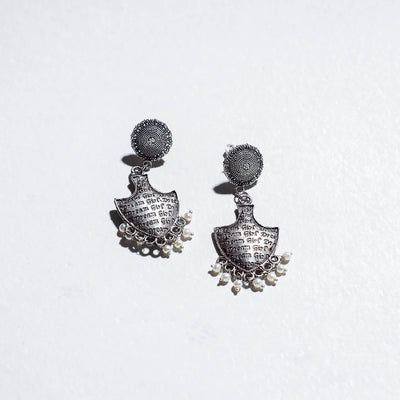 Antique Finish Oxidised German Silver Earrings