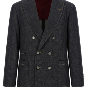 Brunello Cucinelli Double-breasted Denim Blazer