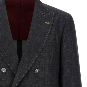 Brunello Cucinelli Double-breasted Denim Blazer