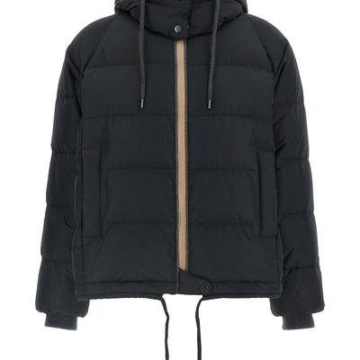Brunello Cucinelli Down Jacket With Knit And Jewel Details