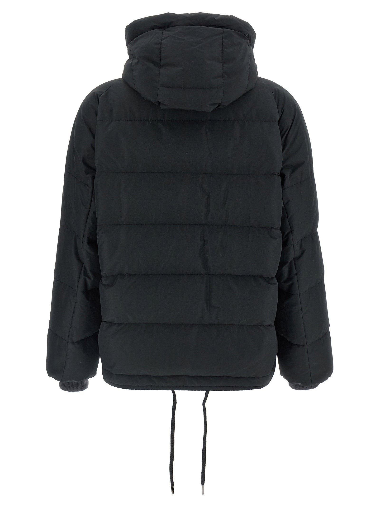Brunello Cucinelli Down Jacket With Knit And Jewel Details