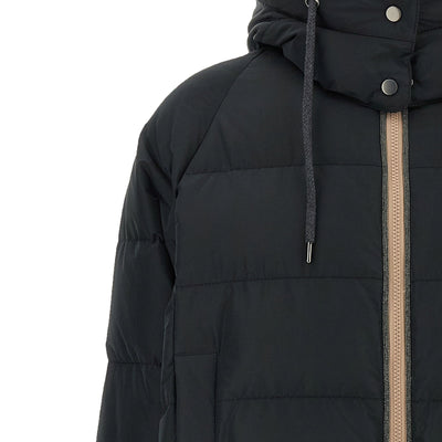 Brunello Cucinelli Down Jacket With Knit And Jewel Details