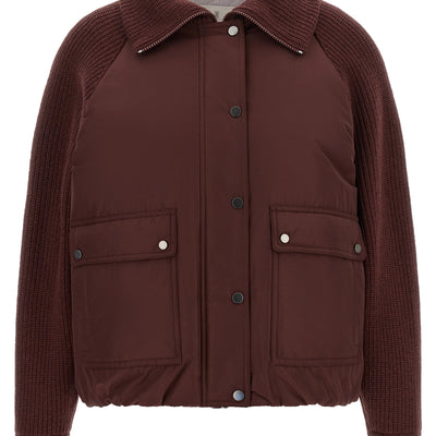 Brunello Cucinelli Shiny Zipper Pull Down Jacket