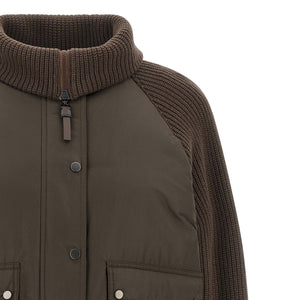 Brunello Cucinelli Knit Insert Down Jacket