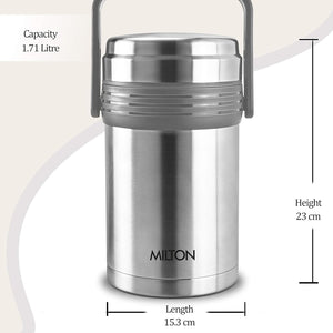 Milton Opus Stainless Steel Tiffin Box | Silver & Black