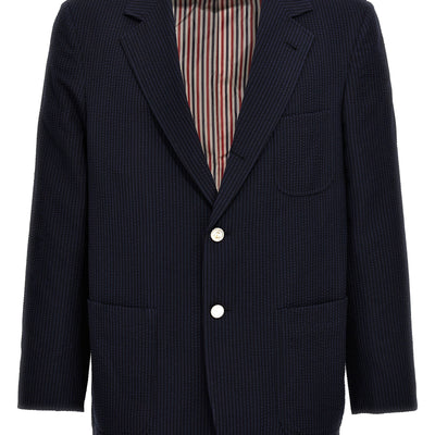 Thom Browne Single-breasted Seersucker Blazer