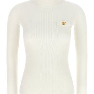 Elisabetta Franchi Turtleneck Embroidery à Jour