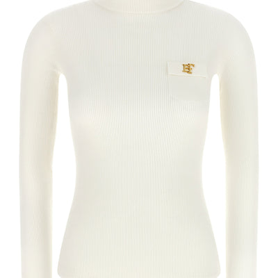 Elisabetta Franchi Turtleneck Embroidery à Jour