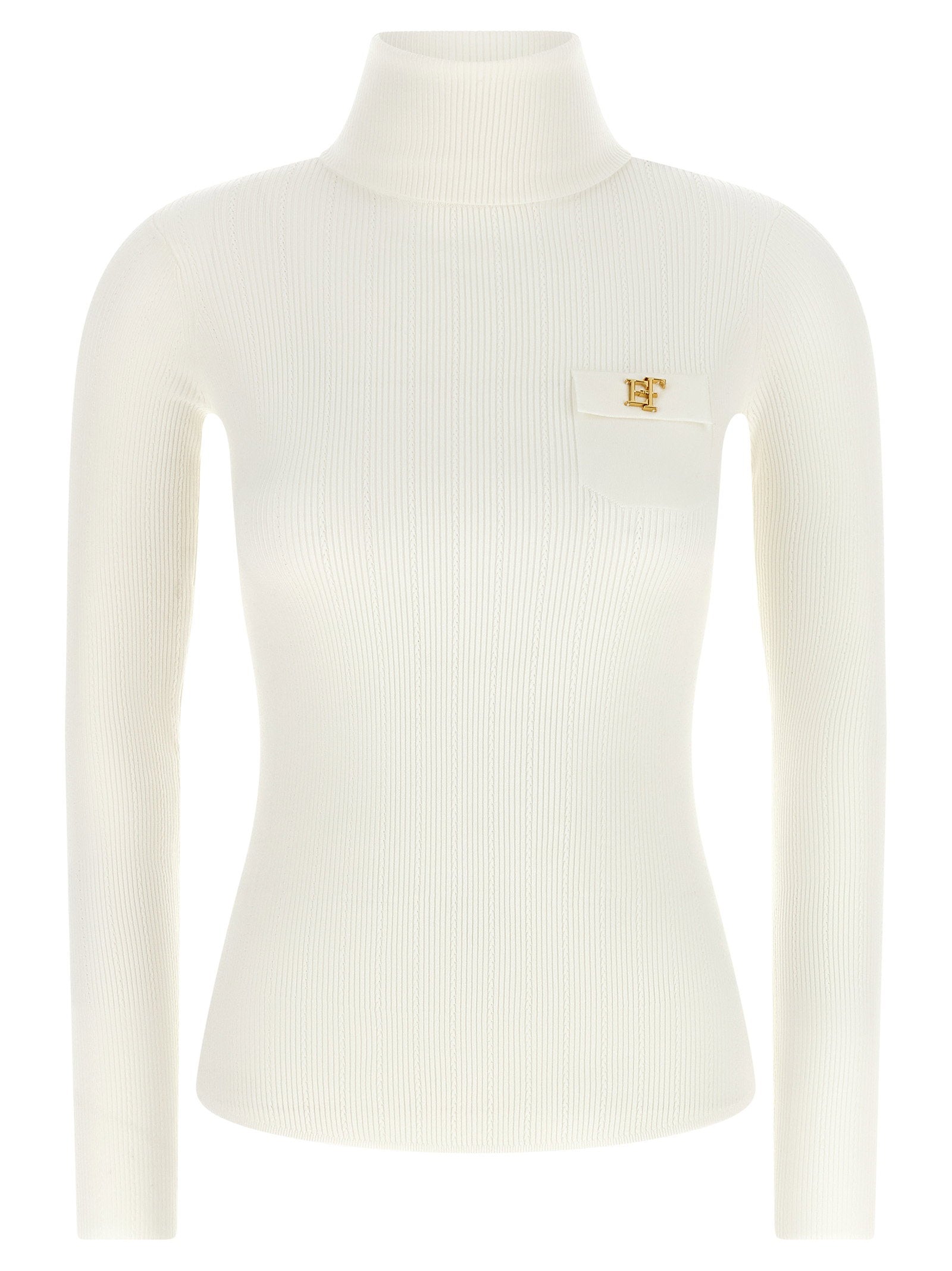 Elisabetta Franchi Turtleneck Embroidery à Jour